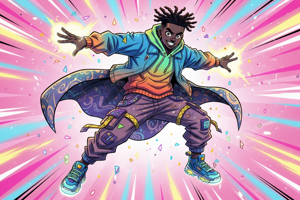 black anime hero