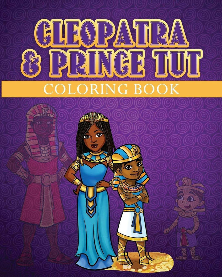 The mockup to the Cleopatra & Prince Tut Coloring Book.