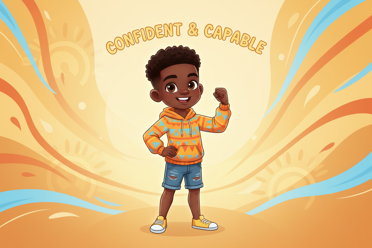 confident young black boy 