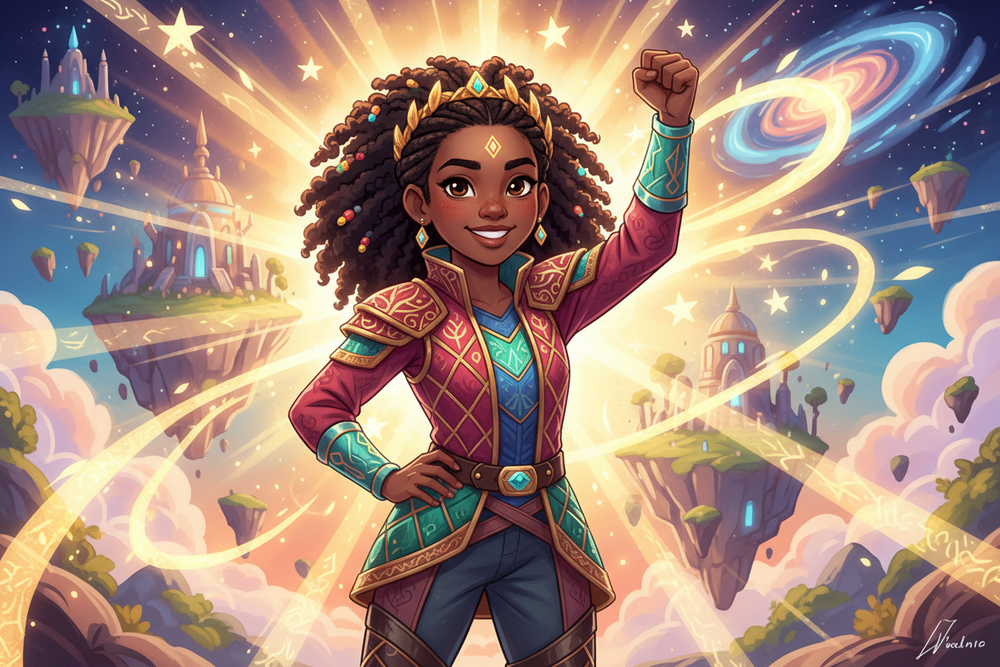 Futuristic Black Girl Confident & Powerful