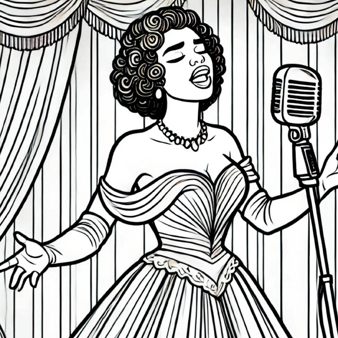 Dream Big Coloring Book. woman coloring book page