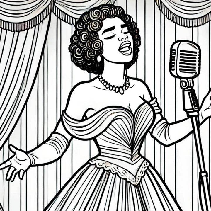 Dream Big Coloring Book. woman coloring book page