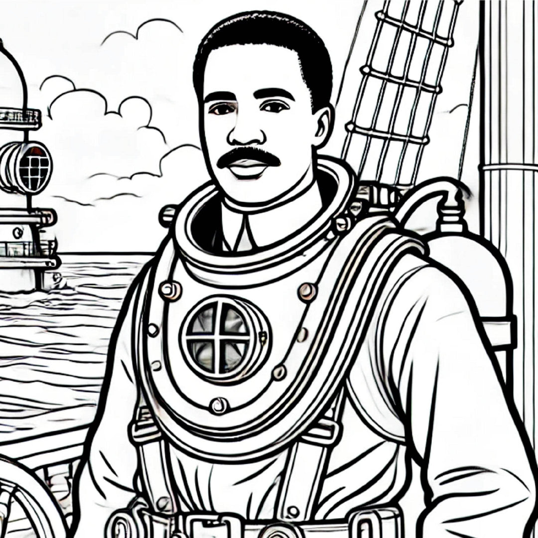 Dream Big Coloring Book. Carl Brashear coloring book page