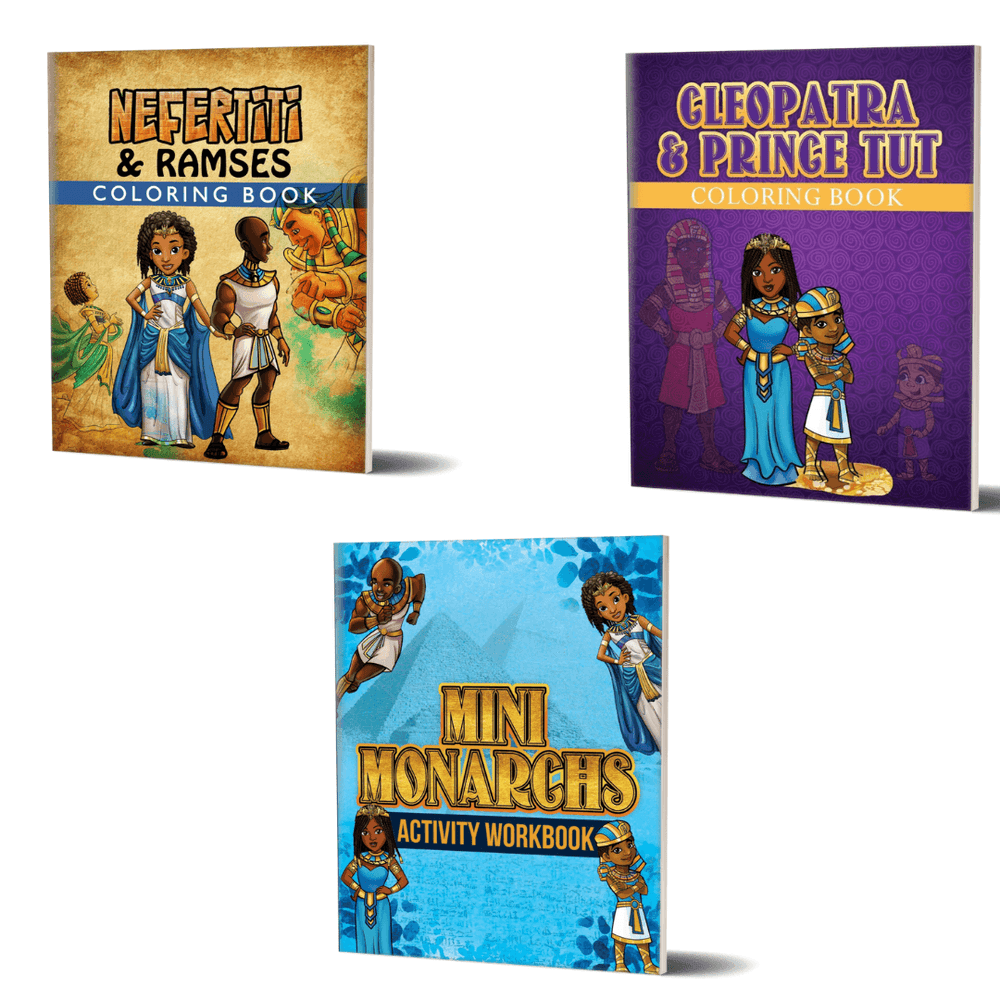Mini Monarchs Color & Play Bundle featuring three royal activity books for kids.