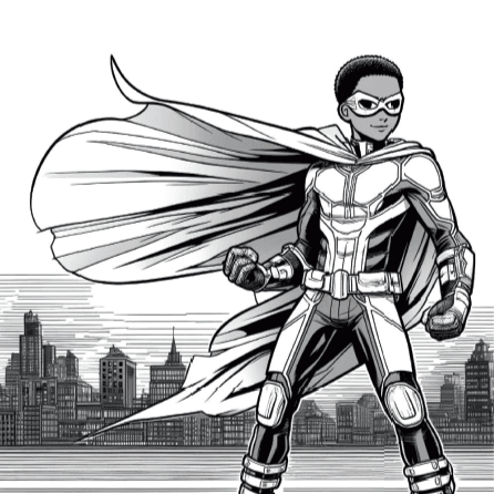 The Superhero in You Volume 2 — educational and empowering superhero coloring book for Black children