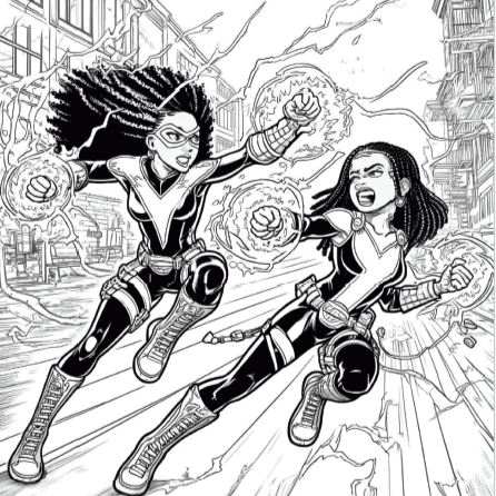 Coloring book for Black kids — The Superhero in You Volume 2 — featuring Black superheroes and STEM heroes