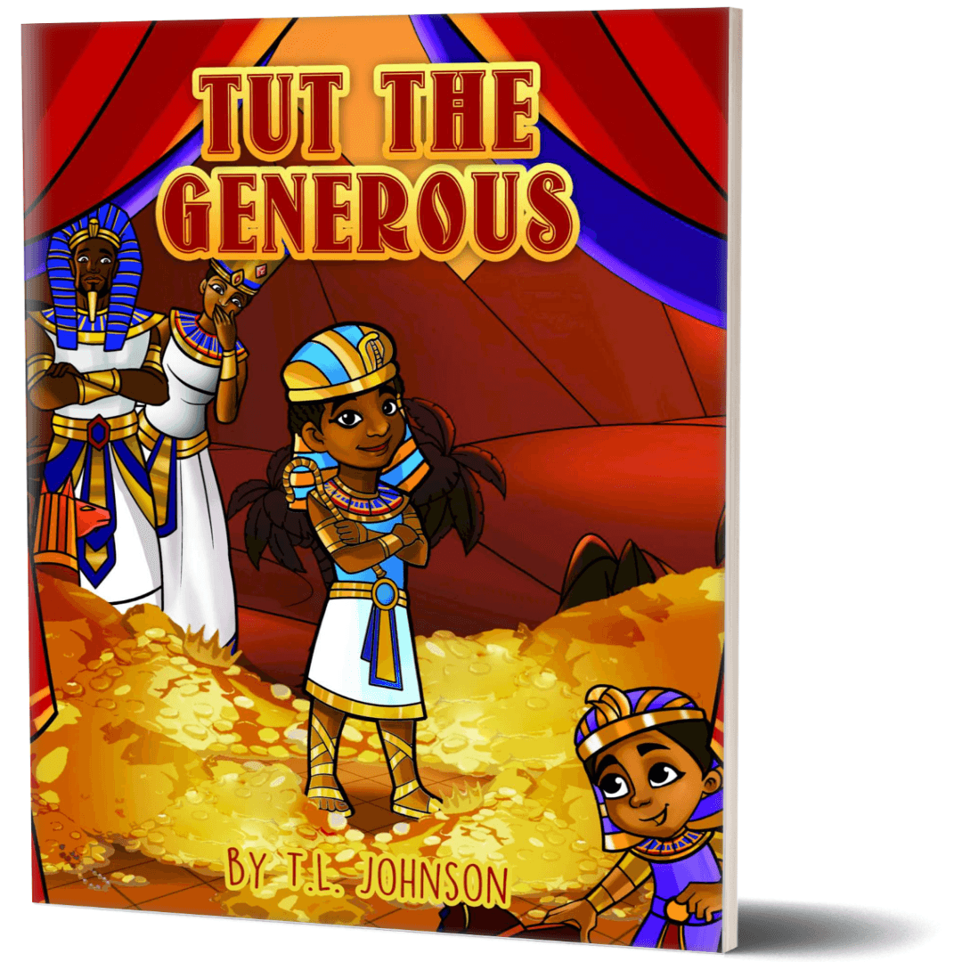 a cover image of the book Tut The Generous featuring Tut with his family