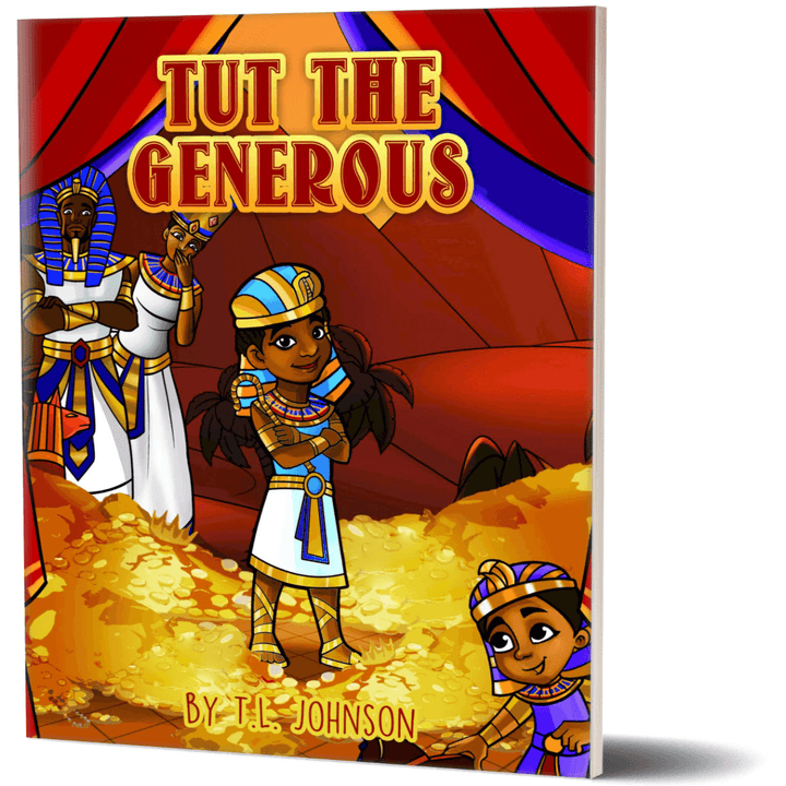 a cover image of the book Tut The Generous featuring Tut with his family